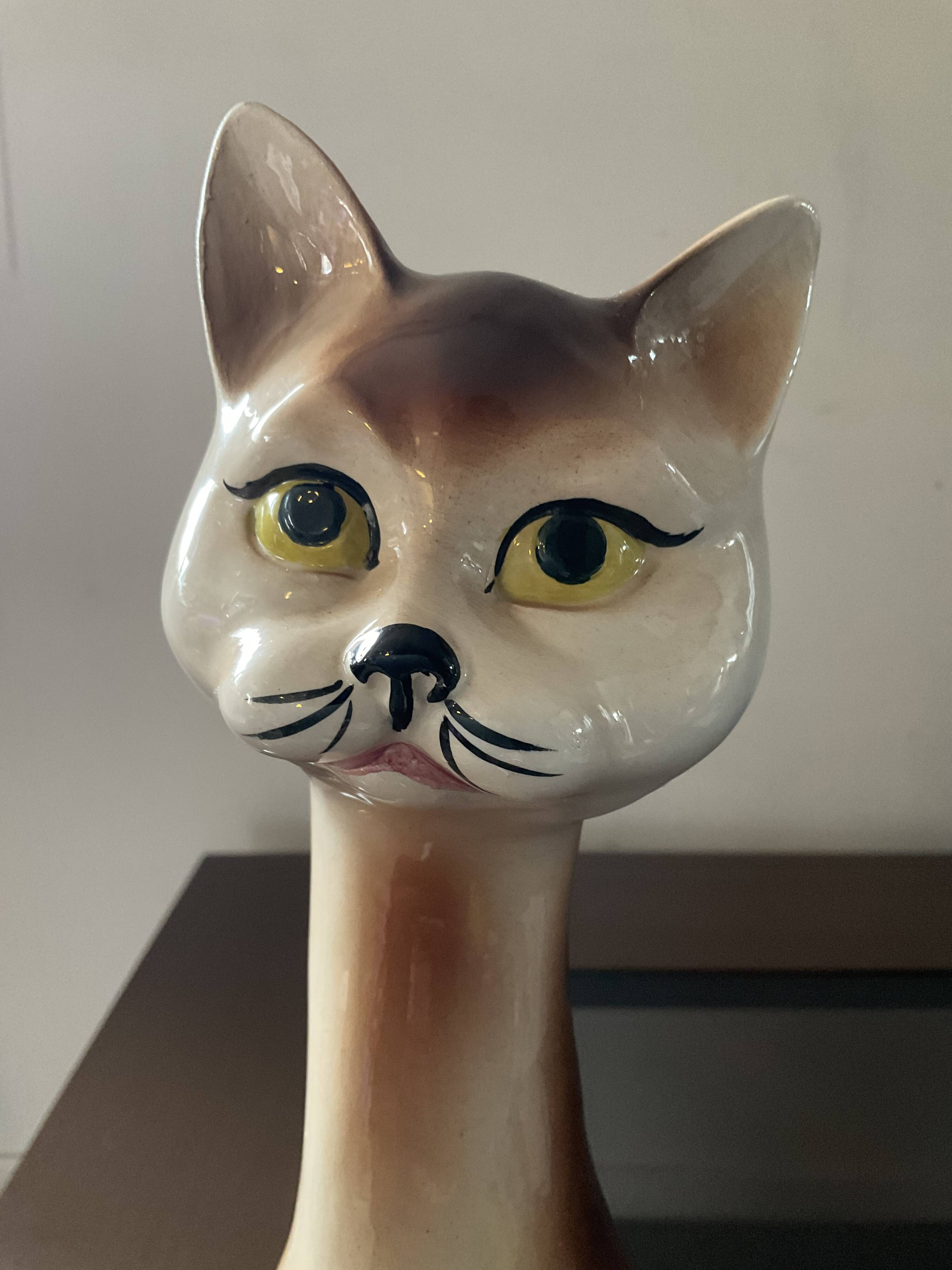 Glazed ceramic cat from the 70s