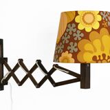 Wall lamp/scissor lamp in died pine wood from Translandia. Denmark 1960s