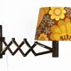 Wall lamp/scissor lamp in died pine wood from Translandia. Denmark 1960s