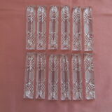 Set of 12 knife holders in cut crystal