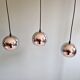 Chrome metal Eyeball suspension trio, Space Age design, 1970.