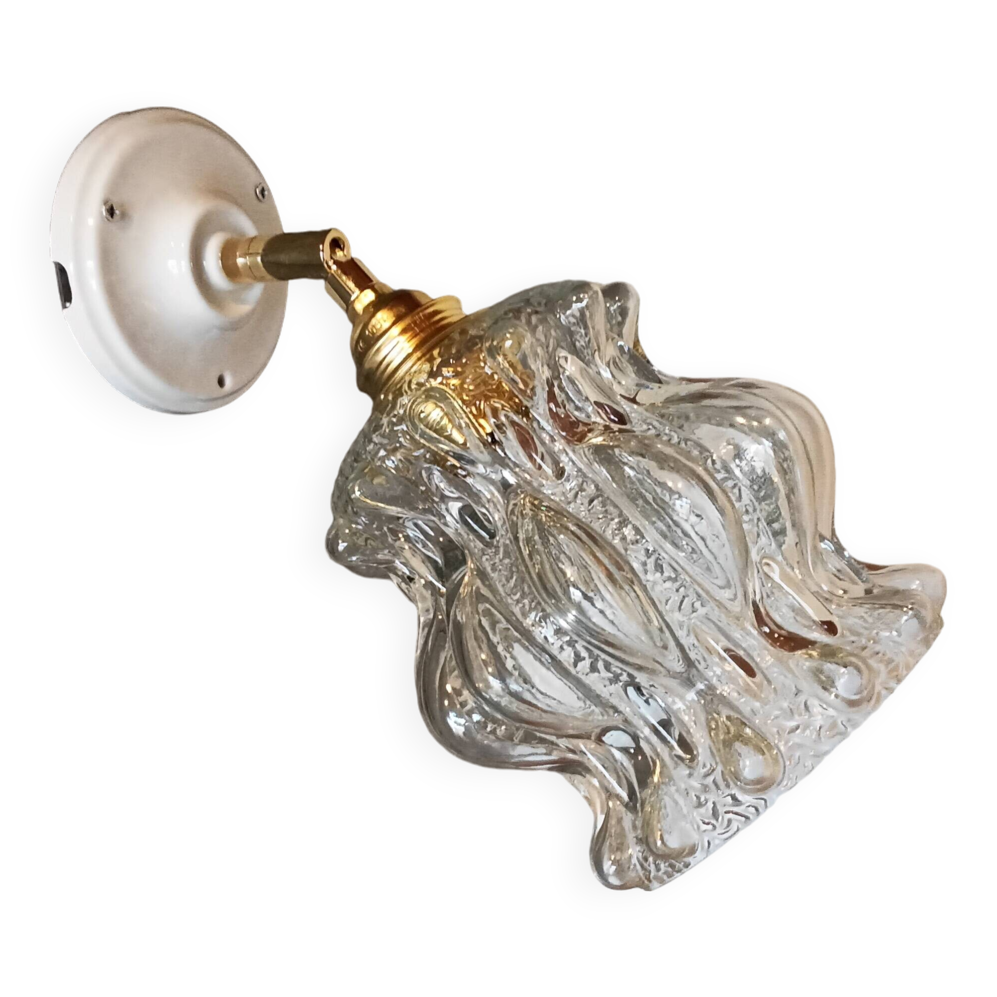 Vintage molded glass wall light