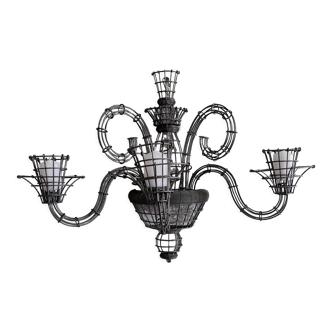 Chandelier mural en fils de fer