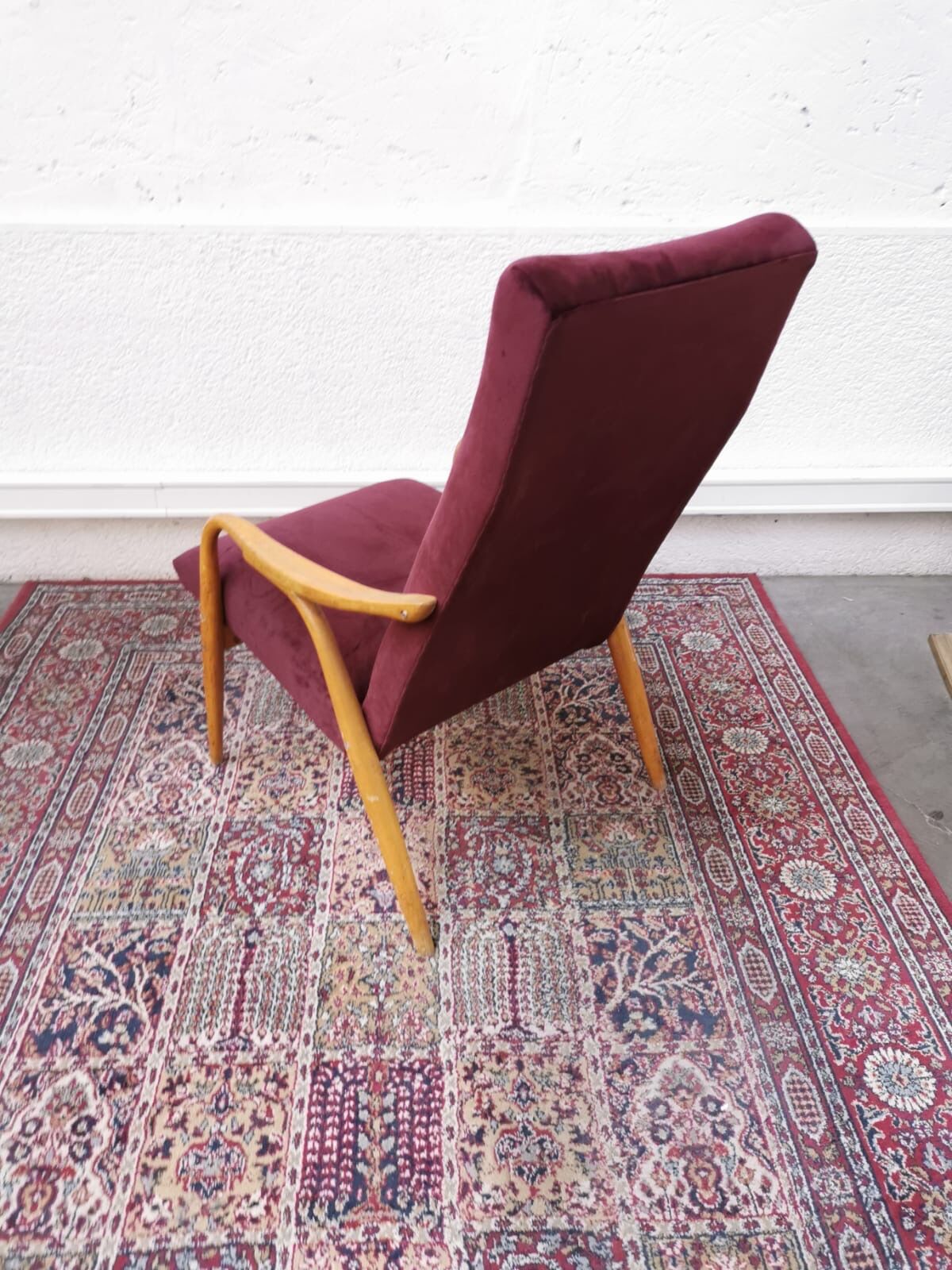 Vintage velvet armchair