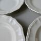Set of 6 hollow plates Digoin Sarreguemines, ivory color