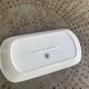 Rectangular cake dish in glazed ceramic, vintage floral pattern