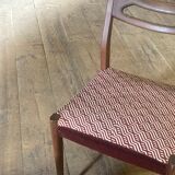Chaise scandinave en bois palissandre 1960 / 1970 et tissu carreaux marron vintage