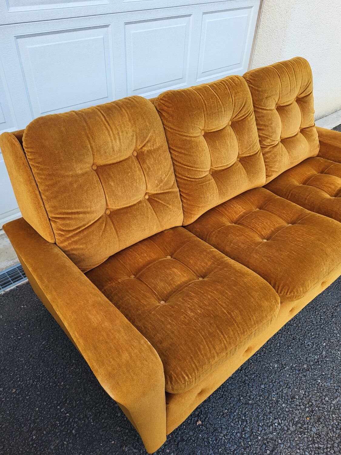 Ensemble canapé fauteuil vintage velours