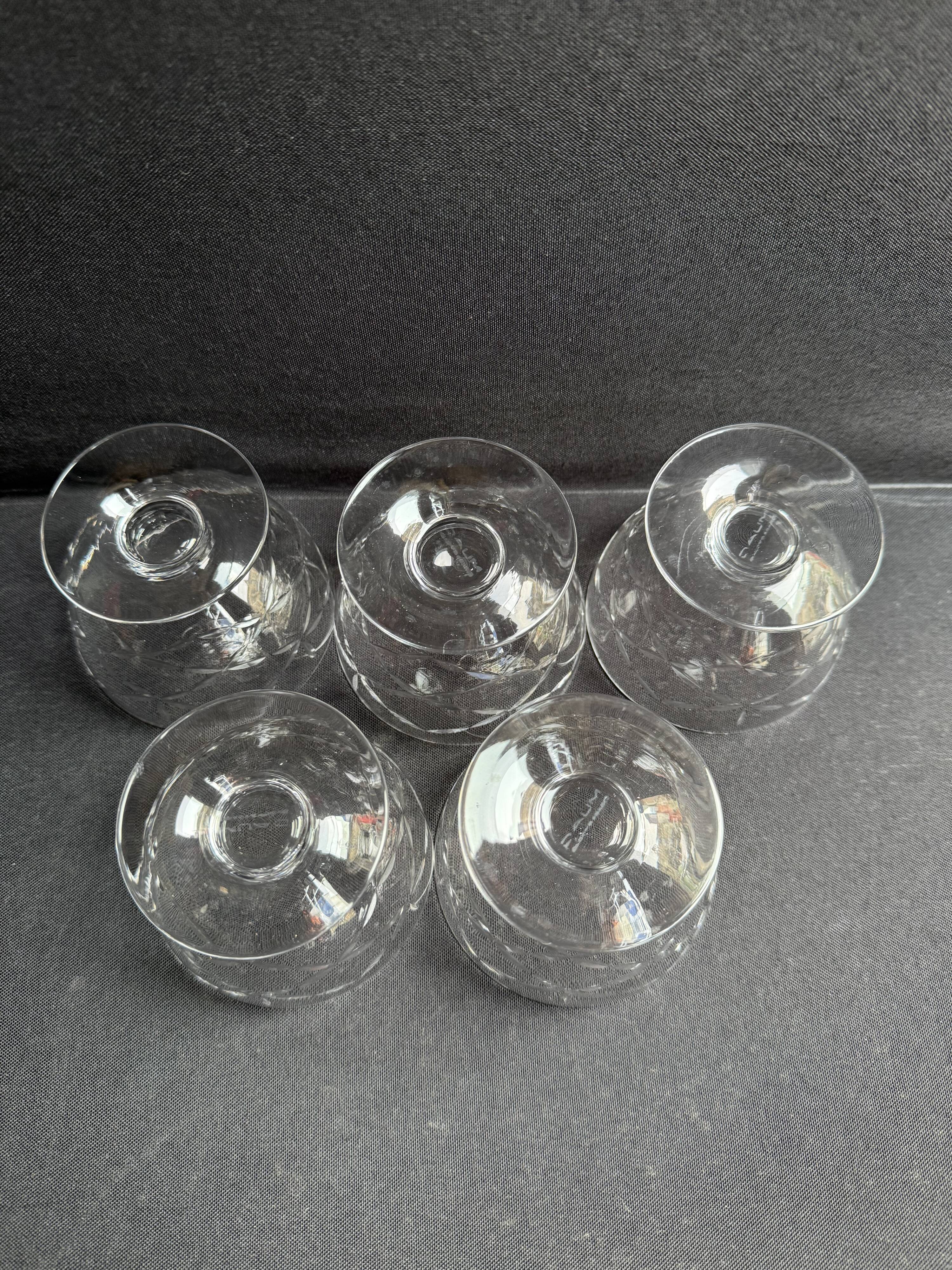 5 Wine glasses – Daum Nancy France