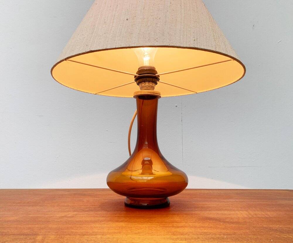 Mid-century Danish glass table lamp by Holmegaard