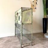 Storage cabinet in water green metal
