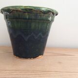 Glazed terracotta flowerpot