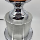 Diderot Delmas lamp in orange opaline with chrome base France 1970 Vintage