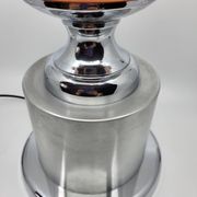 Diderot Delmas lamp in orange opaline with chrome base France 1970 Vintage