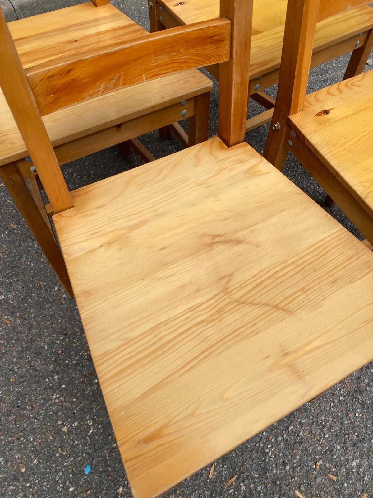 Lot de 4 chaises en pin massif rustique – Idéal cuisine