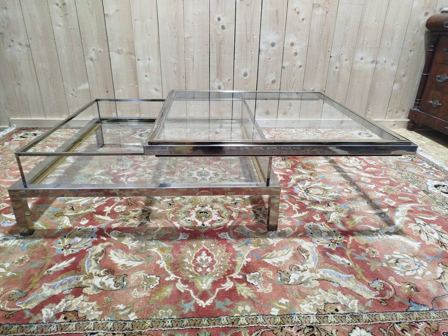Table basse en verre par Willy Rizzo