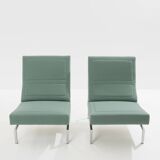 Pierre Paulin pair of CM236 satin chrome armchairs from 1960.