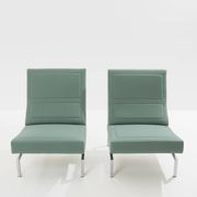 Pierre Paulin pair of CM236 satin chrome armchairs from 1960.