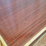 Coffee table with gold metal vinyl holder from the 70s)