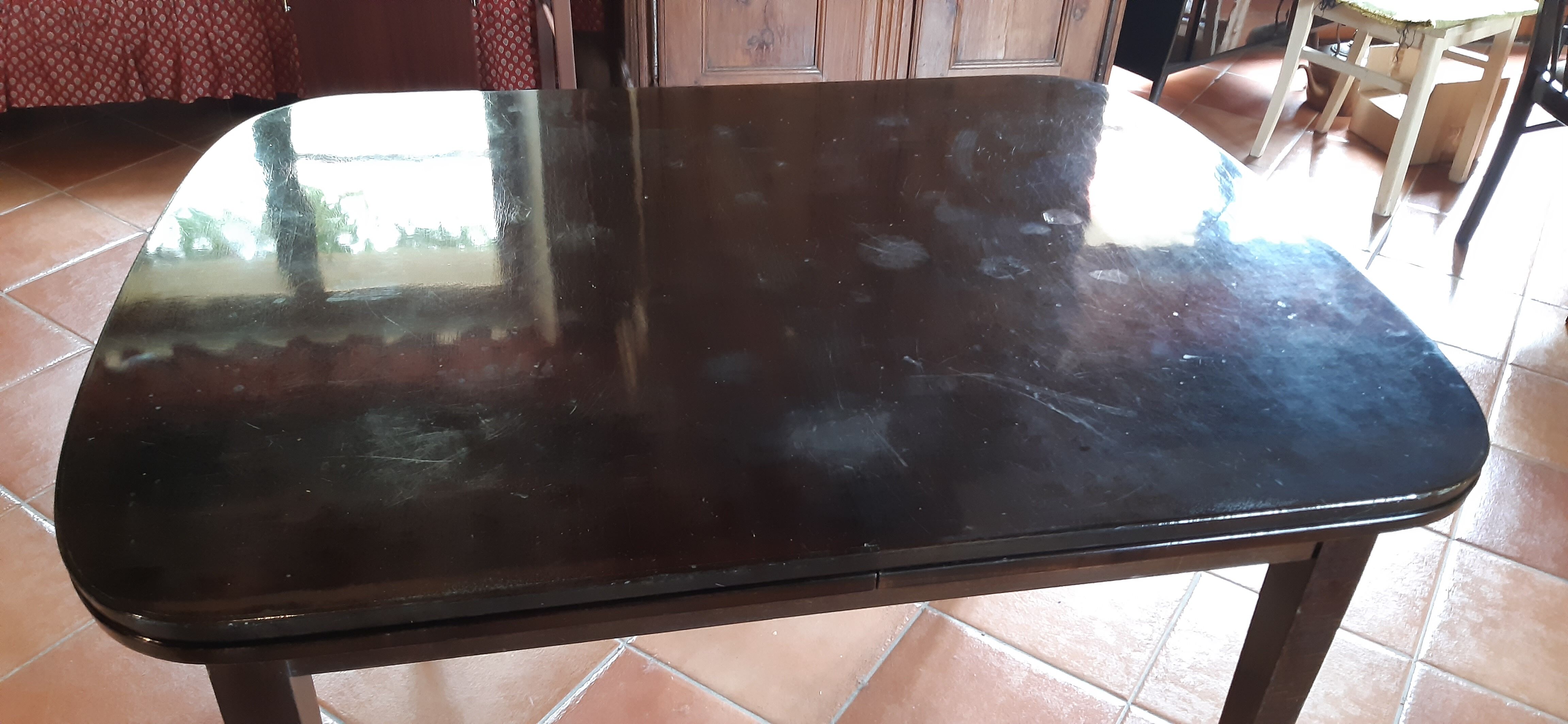 Table vintage vernie a rallonges annee 1955