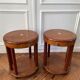 Pair of Art Deco bedside tables made of cedar magnifying glass