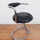 4 vintage Cobra chairs by Giotto Stoppino – Genuine leather and chrome steel