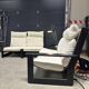Modular brutalist living room set – 4 armchairs + table / Germany 1970