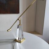 Brass and plexiglass desk lamp from the 80s