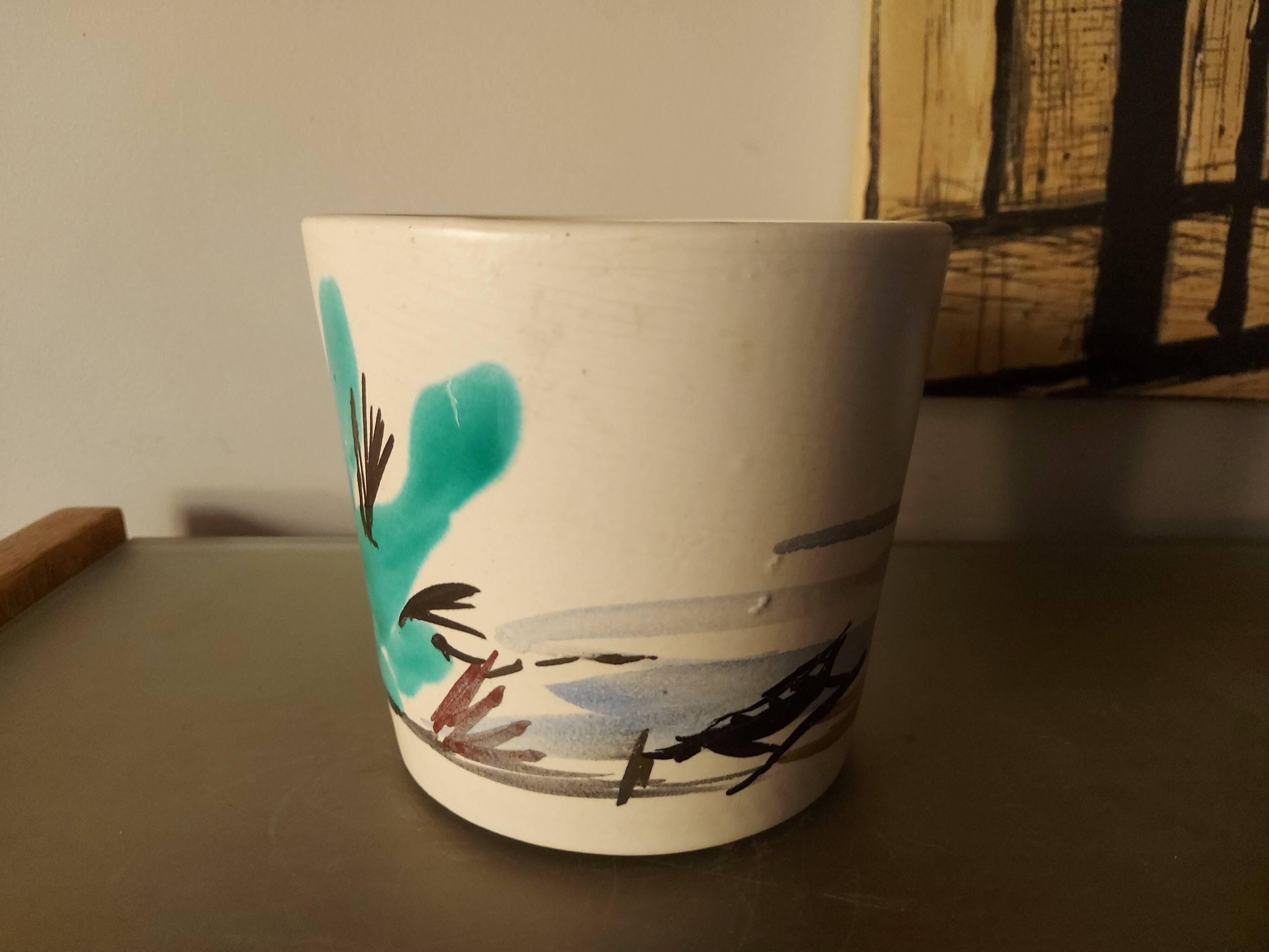 Pot, vintage ceramic pot cover from the 60's