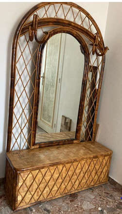 Cloakroom vintage rattan chest