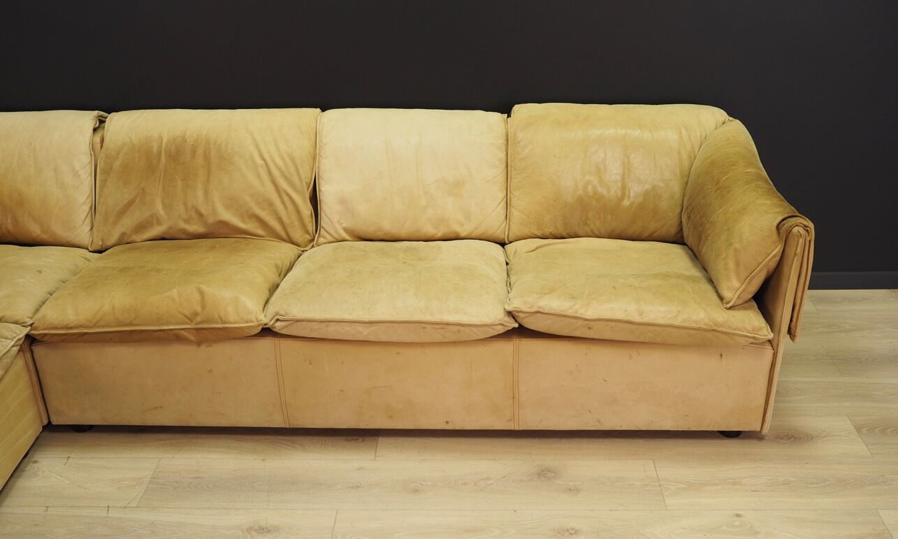 Canapé d’angle cuir 60 70 vintage
