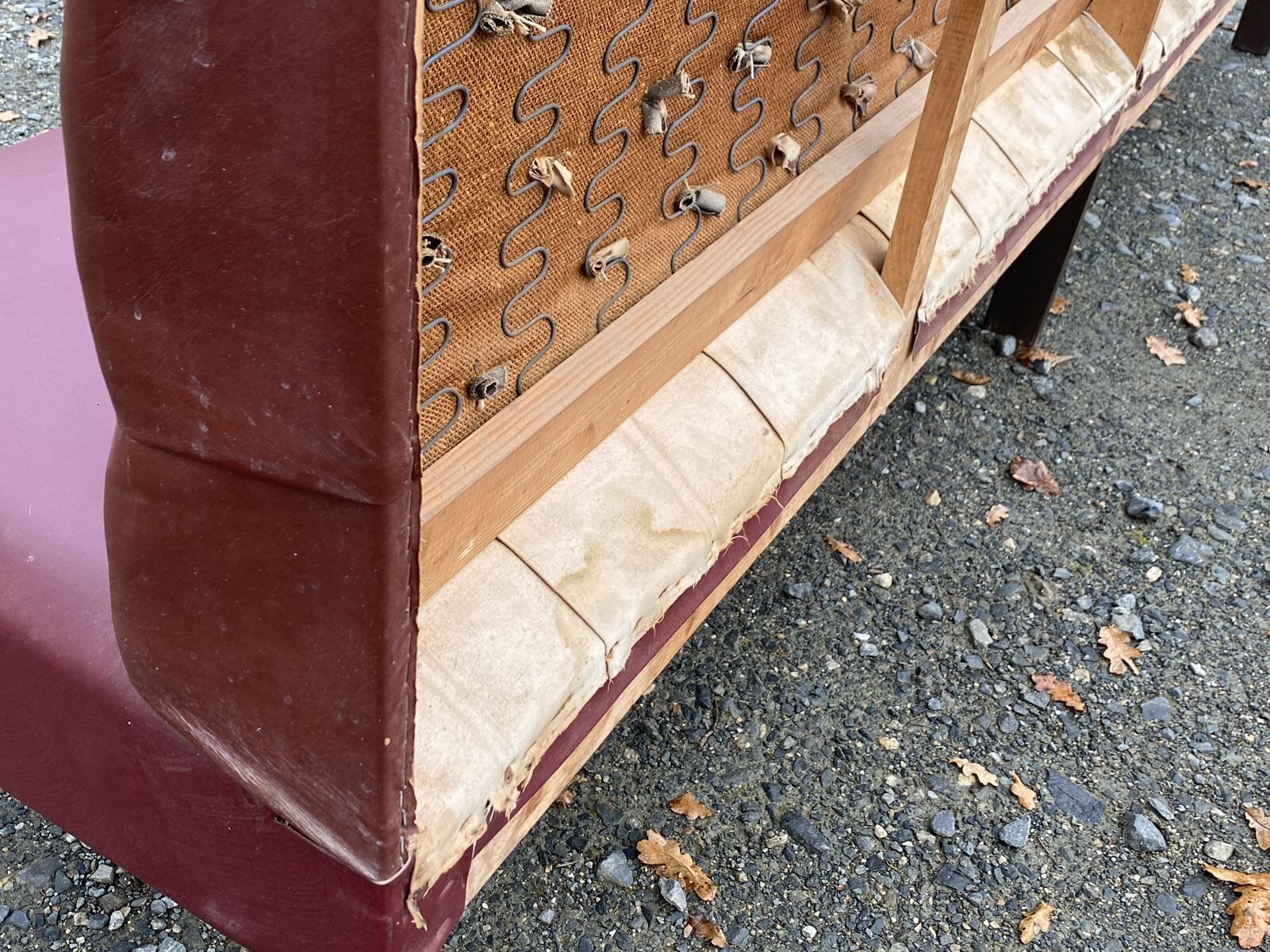 1930s bistro bench in faux leather