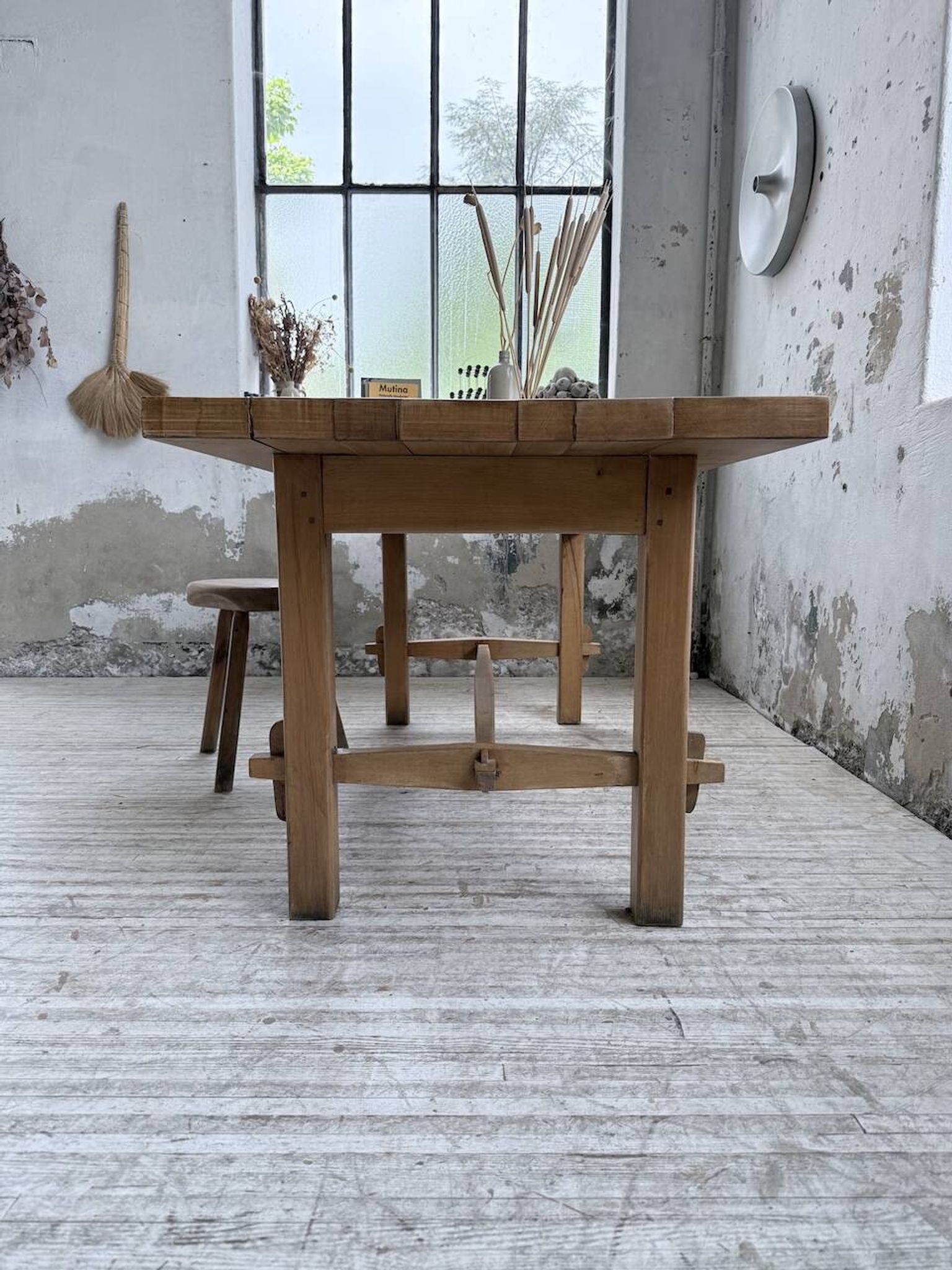 Table mobilier montagne 1950 hêtre massif