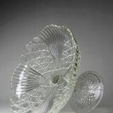 Large fruit bowl or display stand on foot in vintage/antique pressed glass
