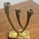 Chandelier, brutalist menorah, Wainberg, in brass.