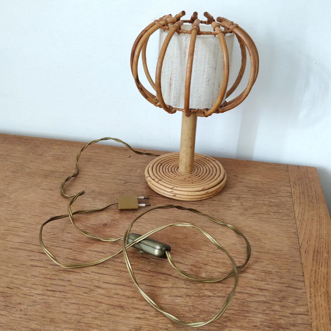 1960s rattan lamp or desk