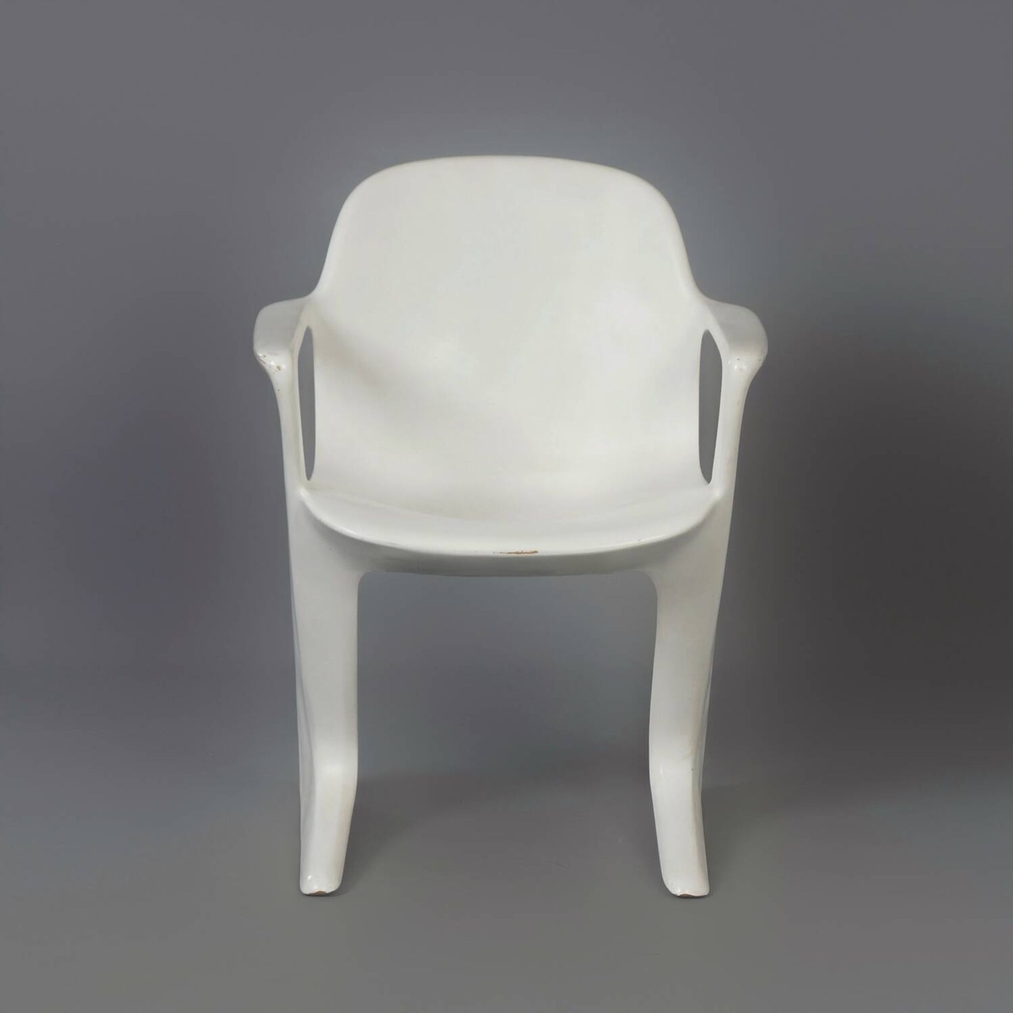 White Kangaroo Chair by Ernst Moeckl for Horn, 1960s | With Armrests