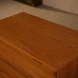 Chest of drawers in elm and elm veneer produced by SIMAT in the 1960s