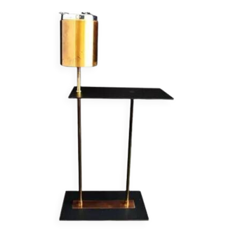 Modernist copper ashtray with shelf, 1960.