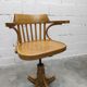 Scandinavian 1960s curved wood swivel office chair