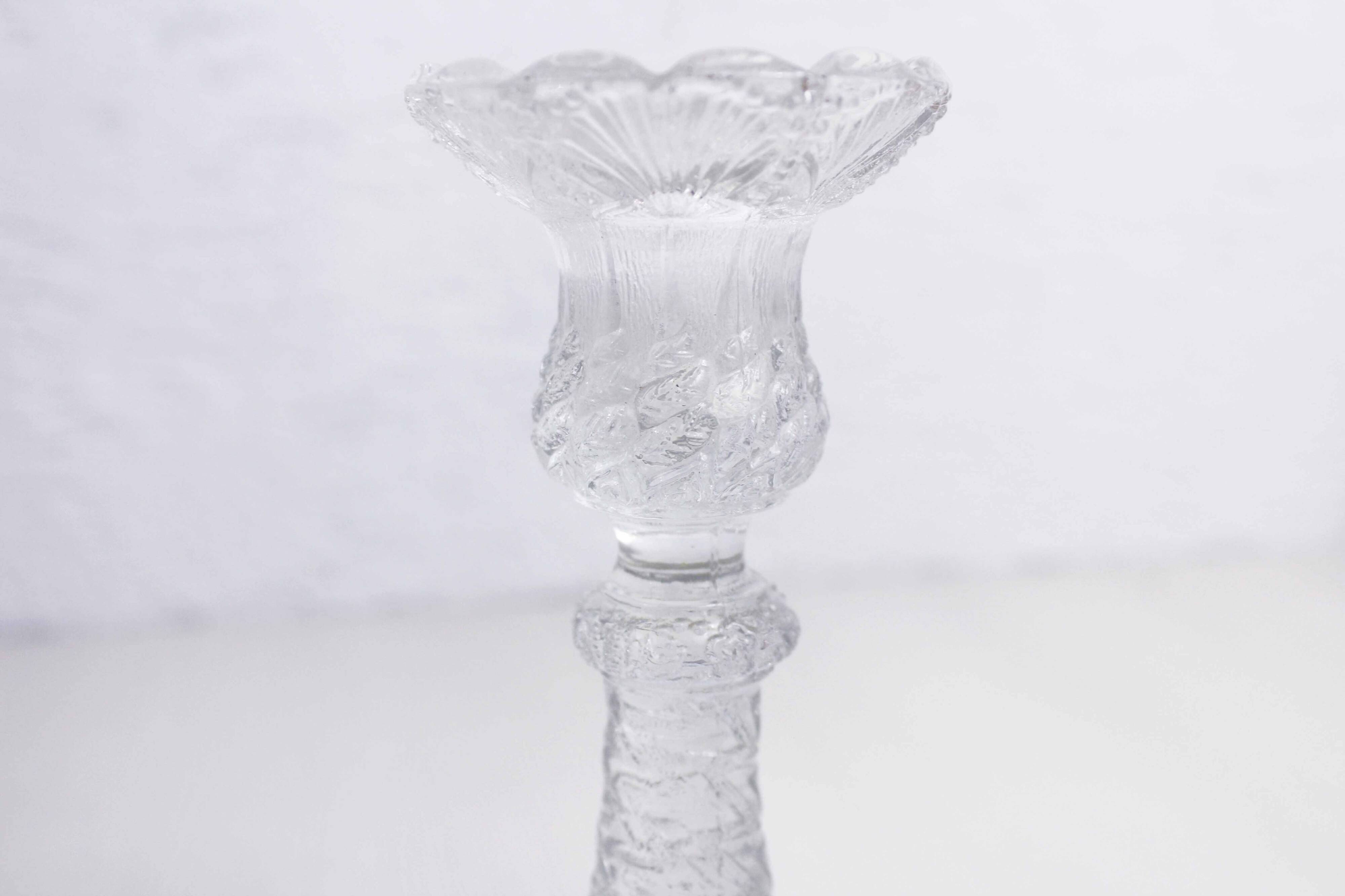 Pair of glass candlesticks