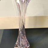 Large Floral Design Vase. Blown Murano Art Glass. Pink Tones, 30.5cm