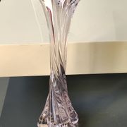 Grand Vase Design floral. En verre d Art soufflé Murano. Tons roses, 30,5cm