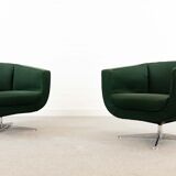 Vintage Mid Century Clubchairs - Cocktail Chairs in dark green fabrics 60s