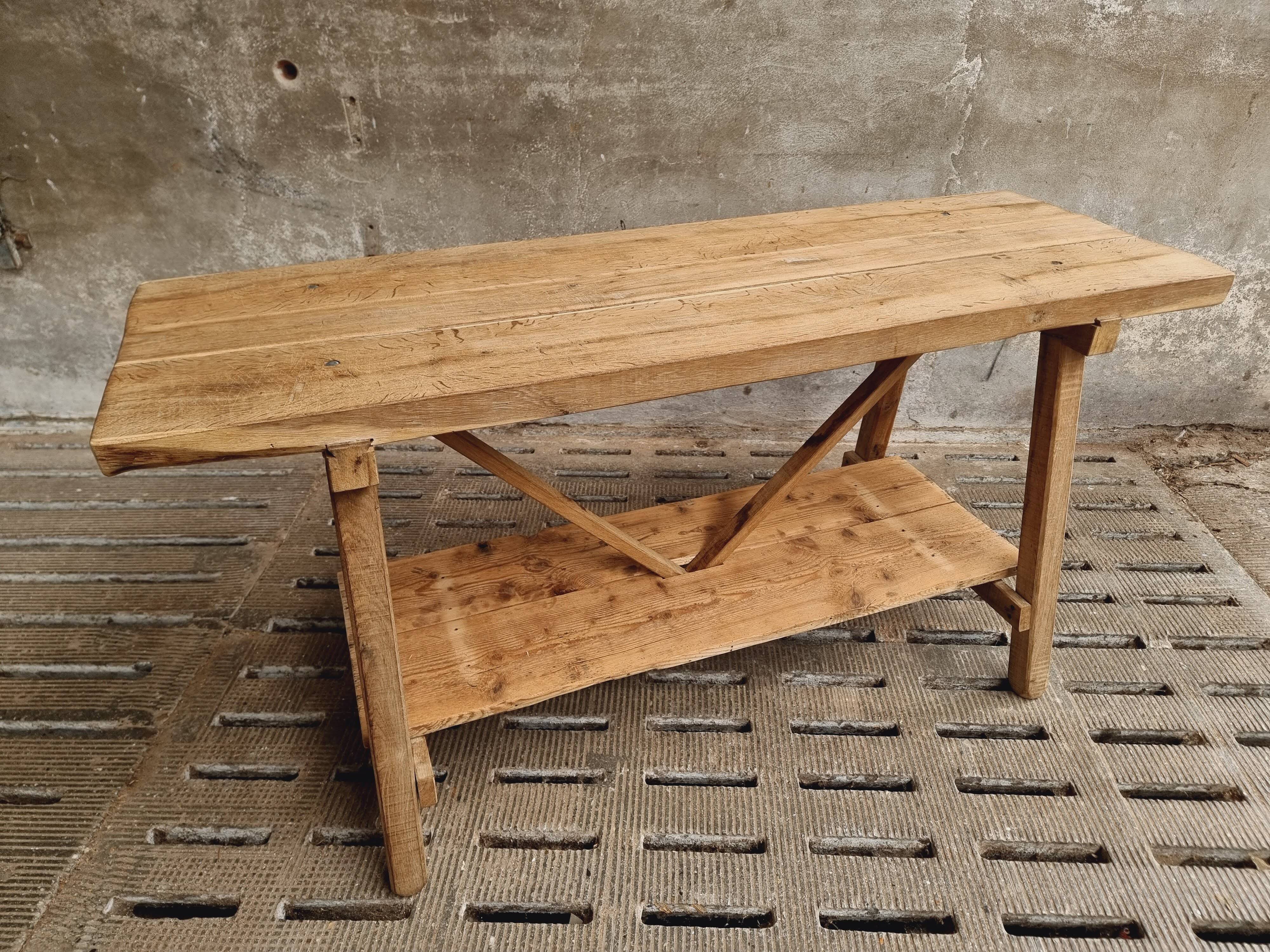 Old work table kitchen island bar table oak