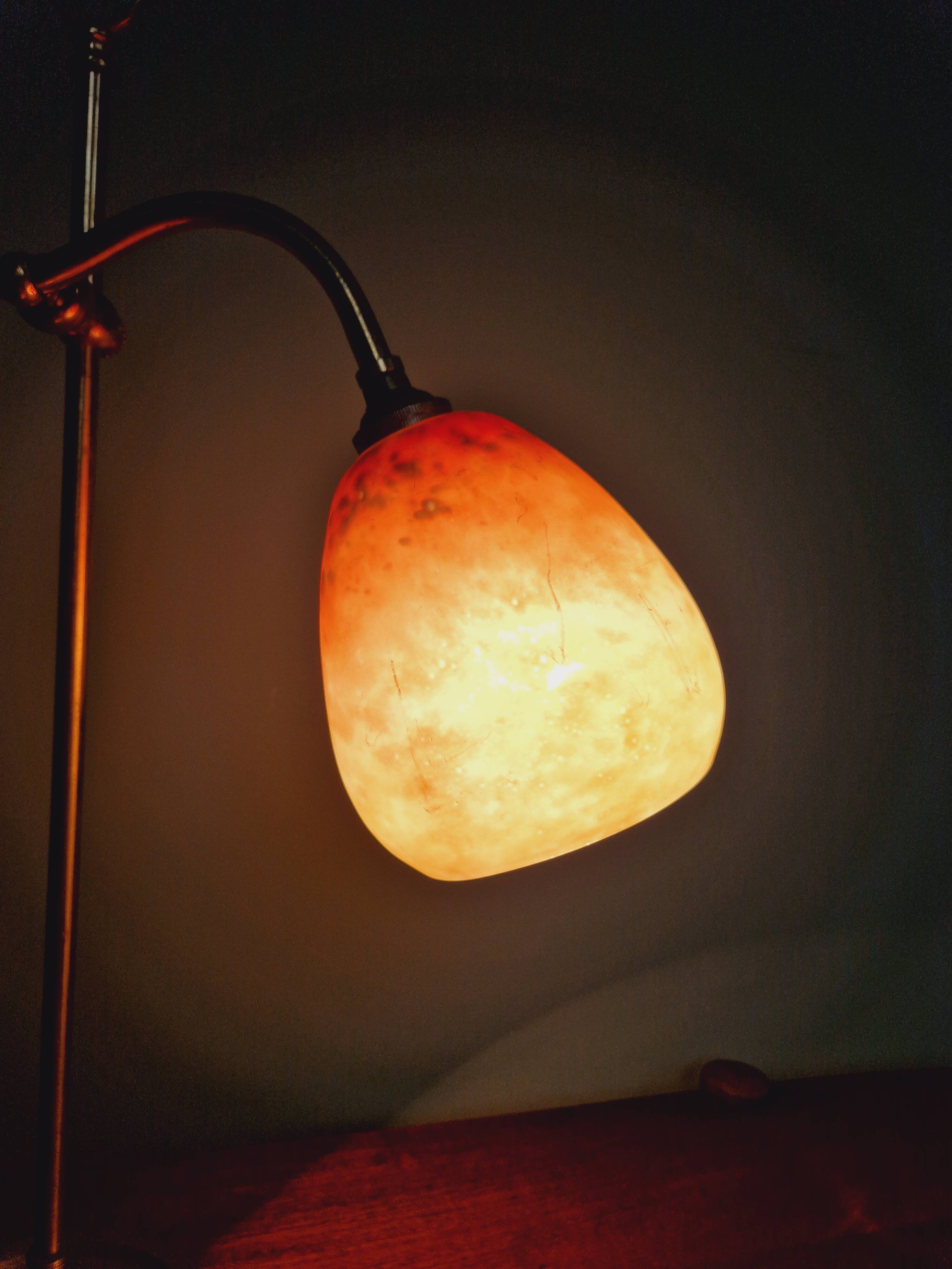Art Deco desk lamp, glass signed Schneider, 1920s