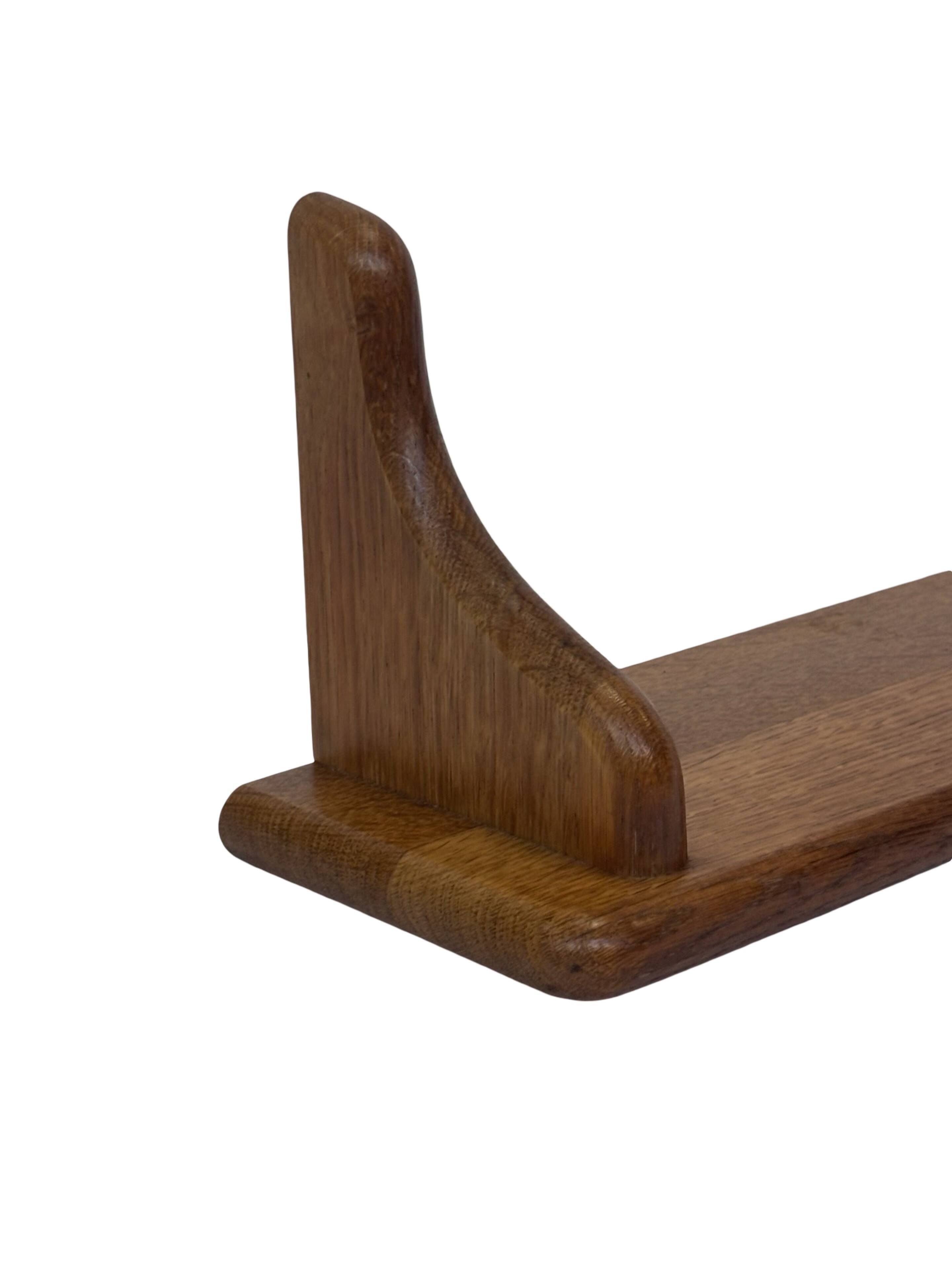 Vintage book shelf wall rack 1970s wood minimalist design