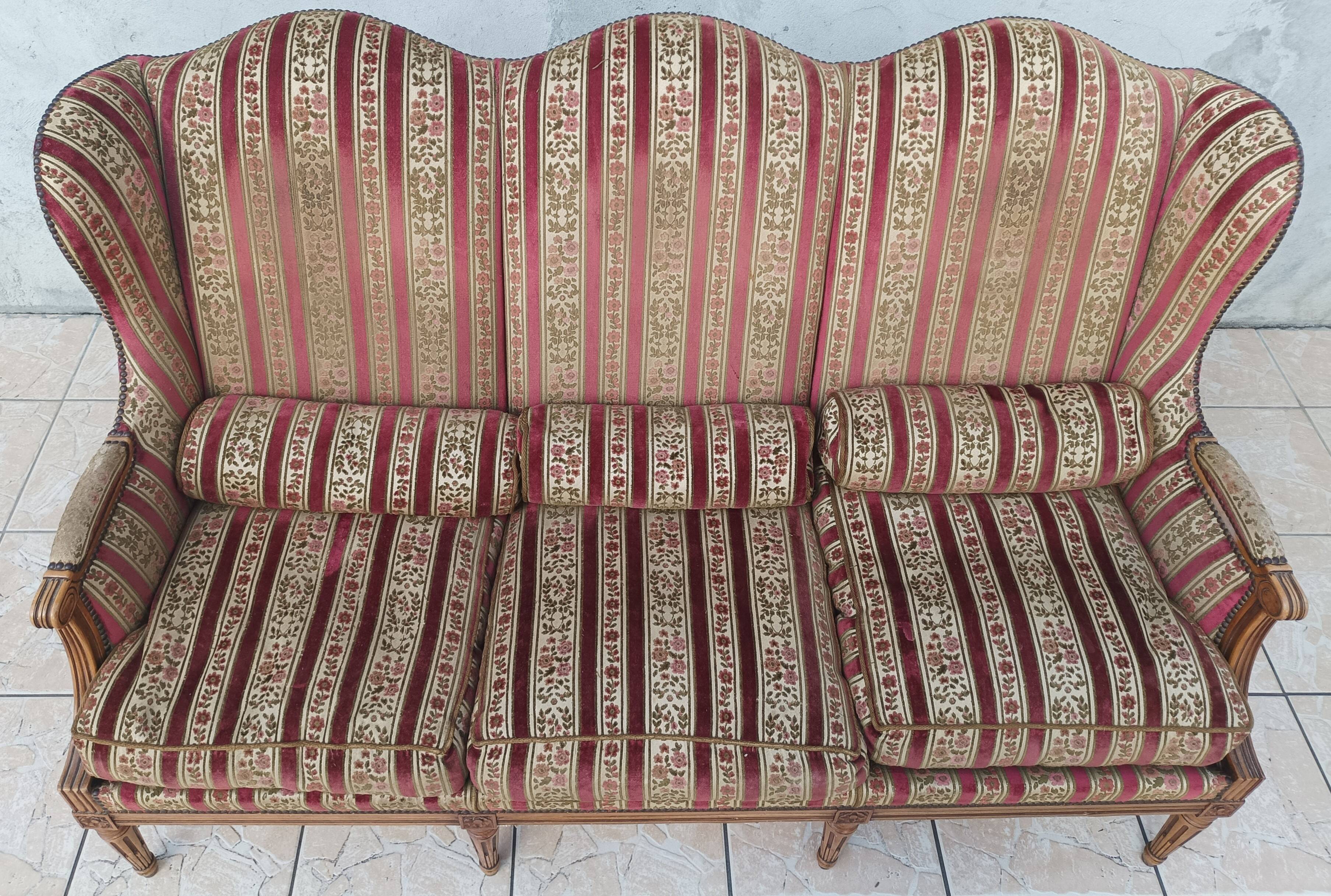 Canapé à oreilles Louis XVI