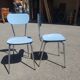 Pair of vintage chairs in formica blue - 60s