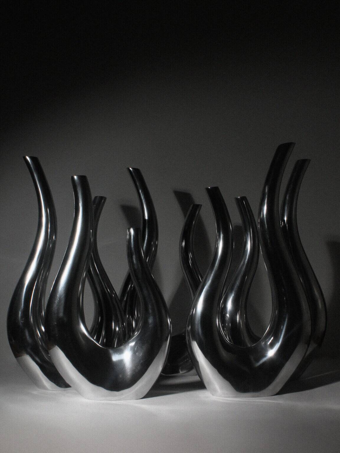 Contemporary Sculptural Aluminum Vessel, Extra Large